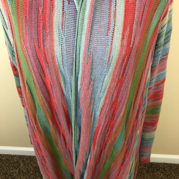 Sundance Catalog Striped Draped Front Open Cardigan Sweater Size Medium - Picture 8 of 8